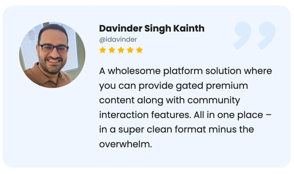 Davinder Singh Kainth, Review