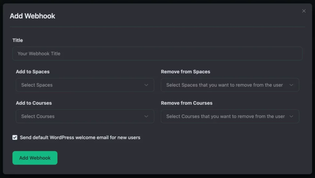 Incoming webhook of fluentCommunity