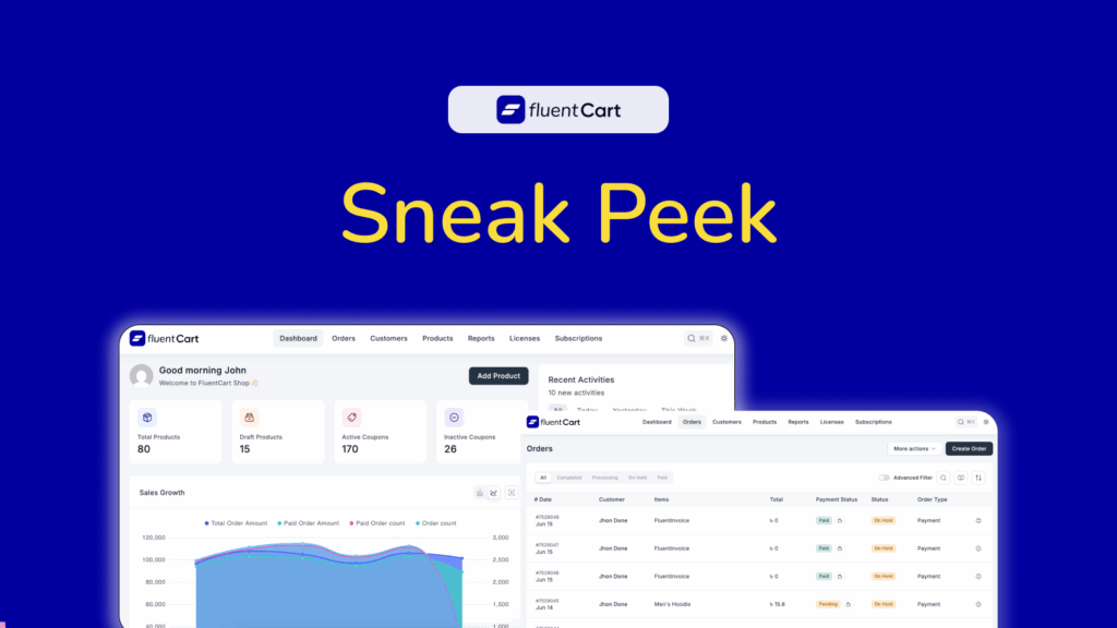 Sneak Peek of FluentCart