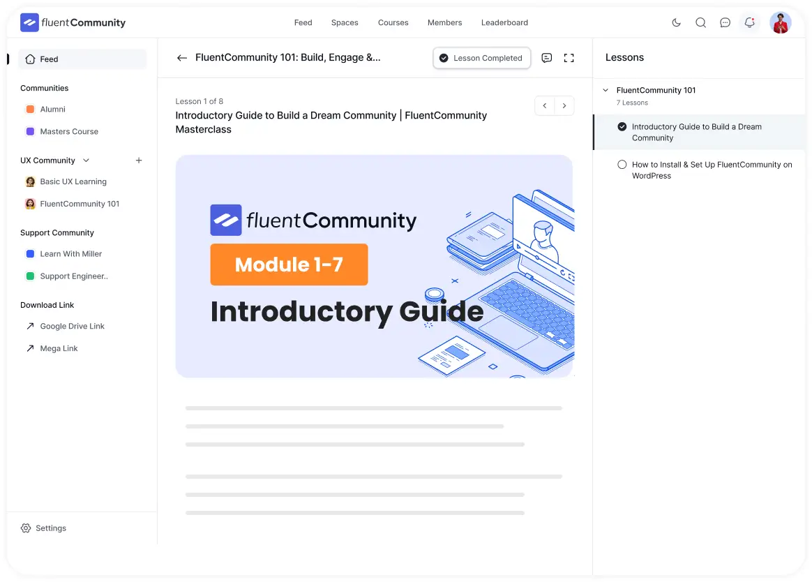 FluentCommunity 101. Your Course, Your Community