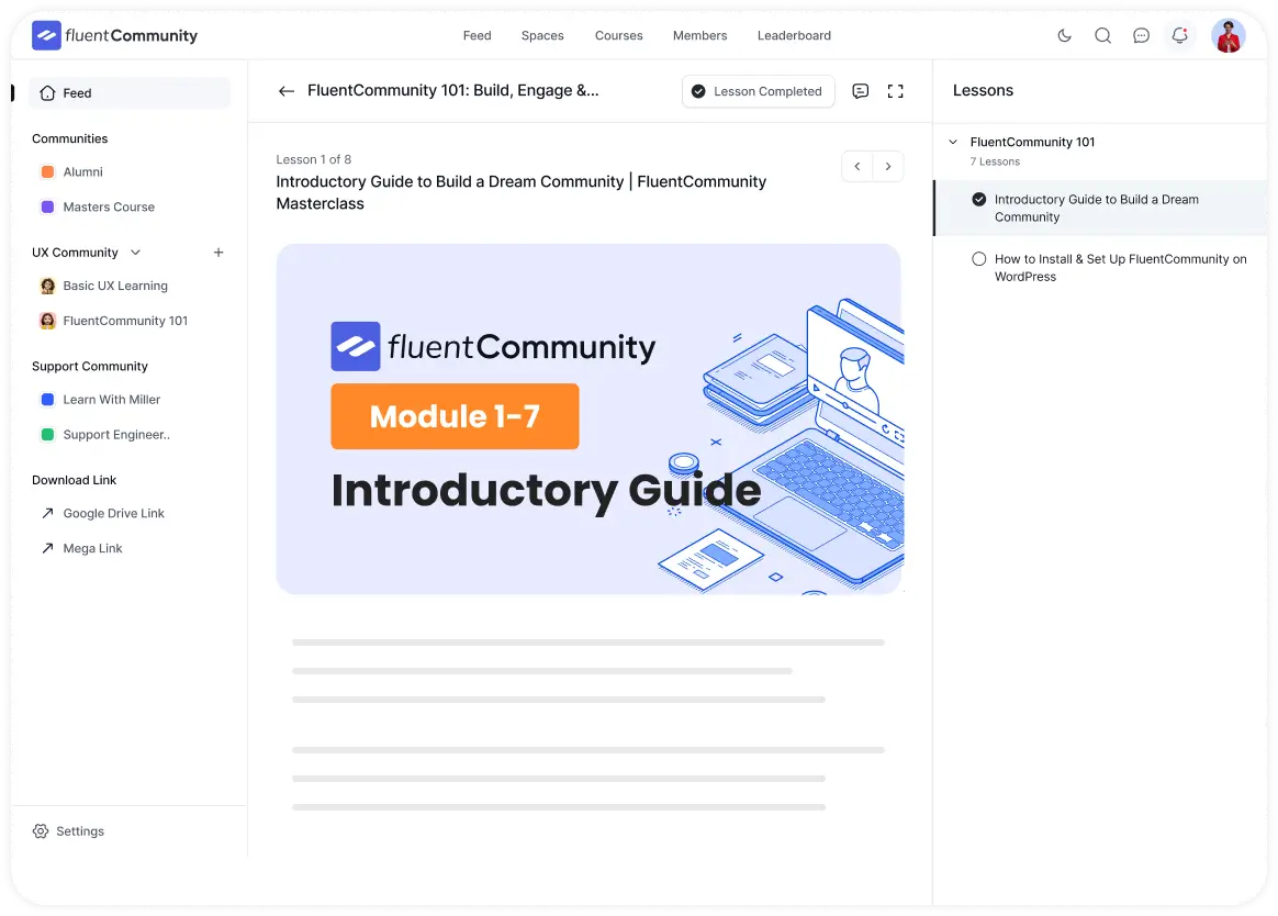 FluentCommunity 101. Your Course, Your Community