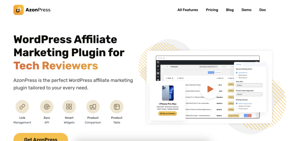 AzonPress, WordPress affiliate management plugin