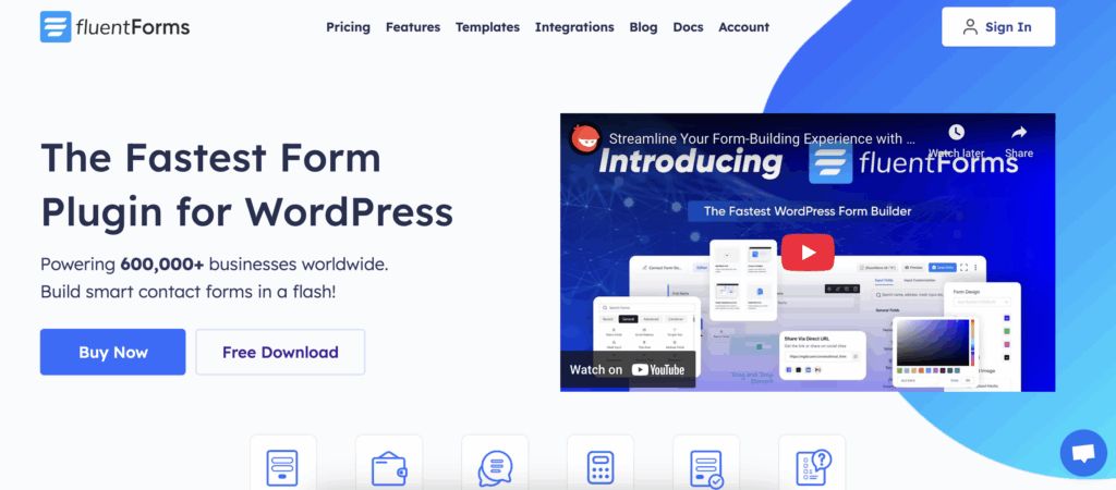 Fluent Forms, fastest form builder, plugin, WordPress