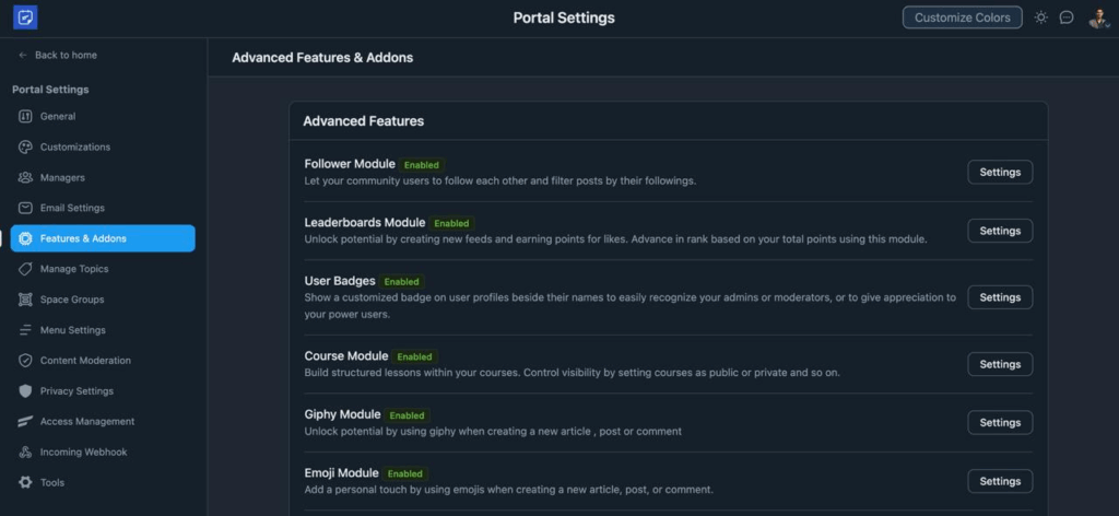 Follower module enable, fluentcommunity