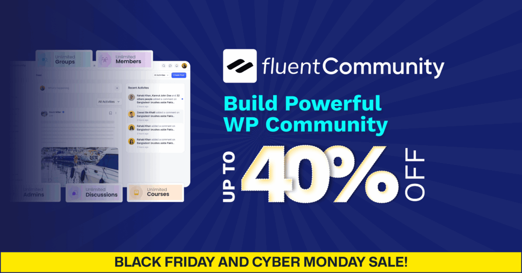FluentCommunity Black Friday Cyber Monday Discount