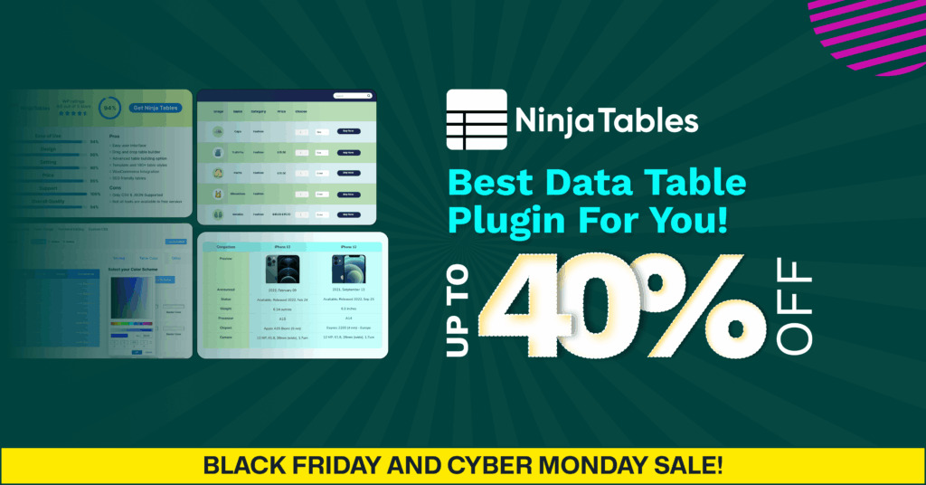 Ninja Tables, WordPress