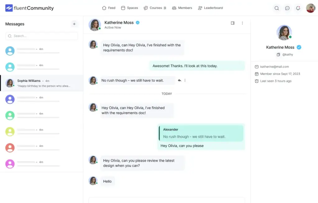 FluentCommunity Chat Feature