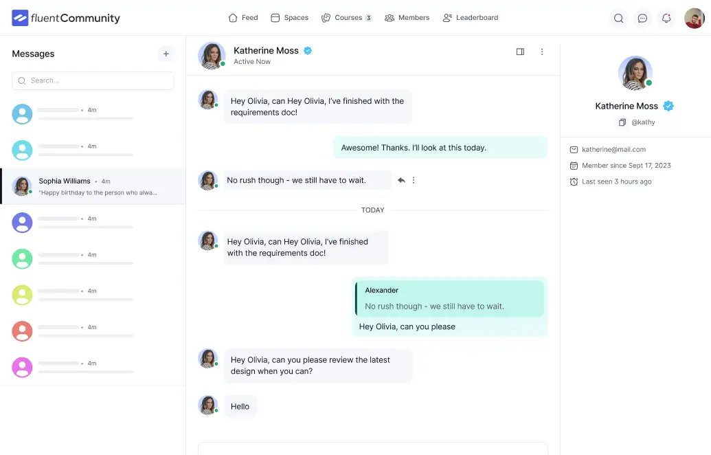 FluentCommunity Chat Feature
