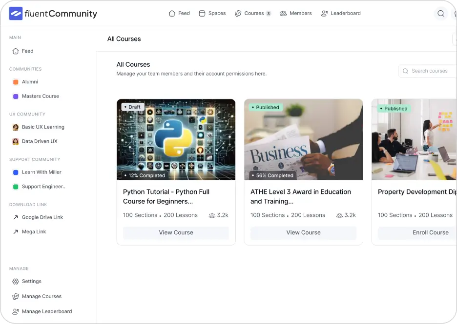 FluentCommunity Courses