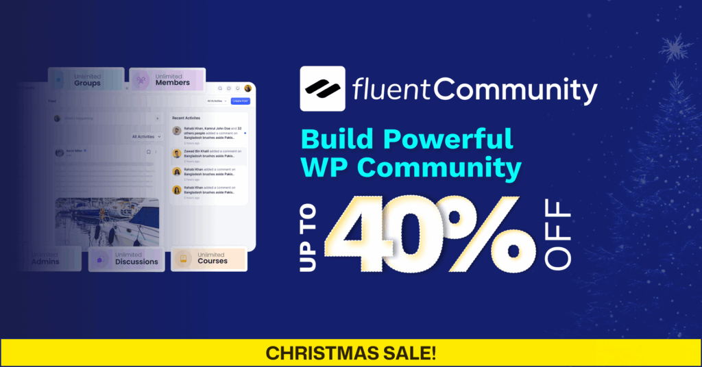 FluentCommunity Christmas discount