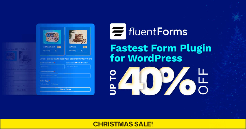 Fluent Forms, Christmas sale