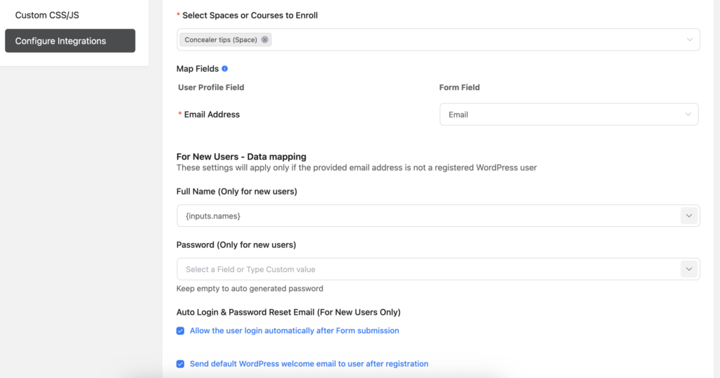 Fluent Forms, FluentCommunity integration feed mapping feed
