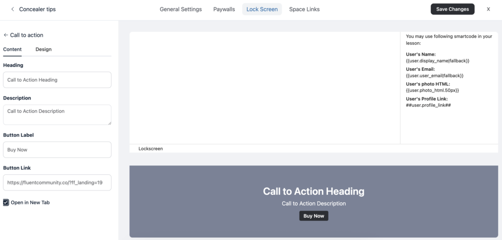 Lock screen settings, FluentCommunity