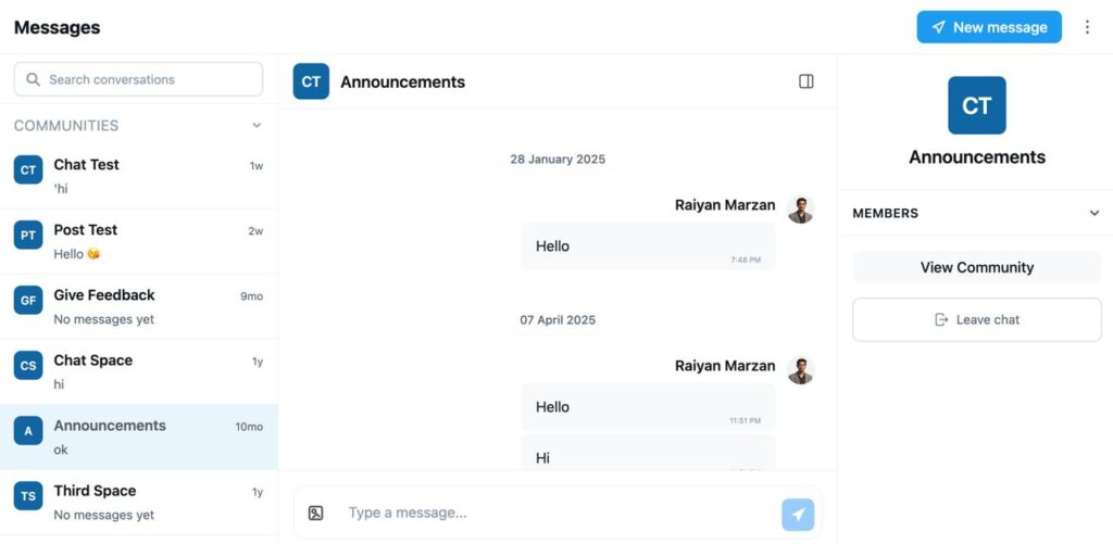 redesigned message module