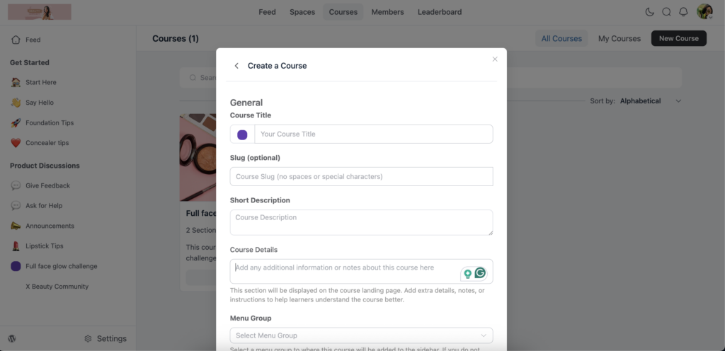 fluentcommunity, building course