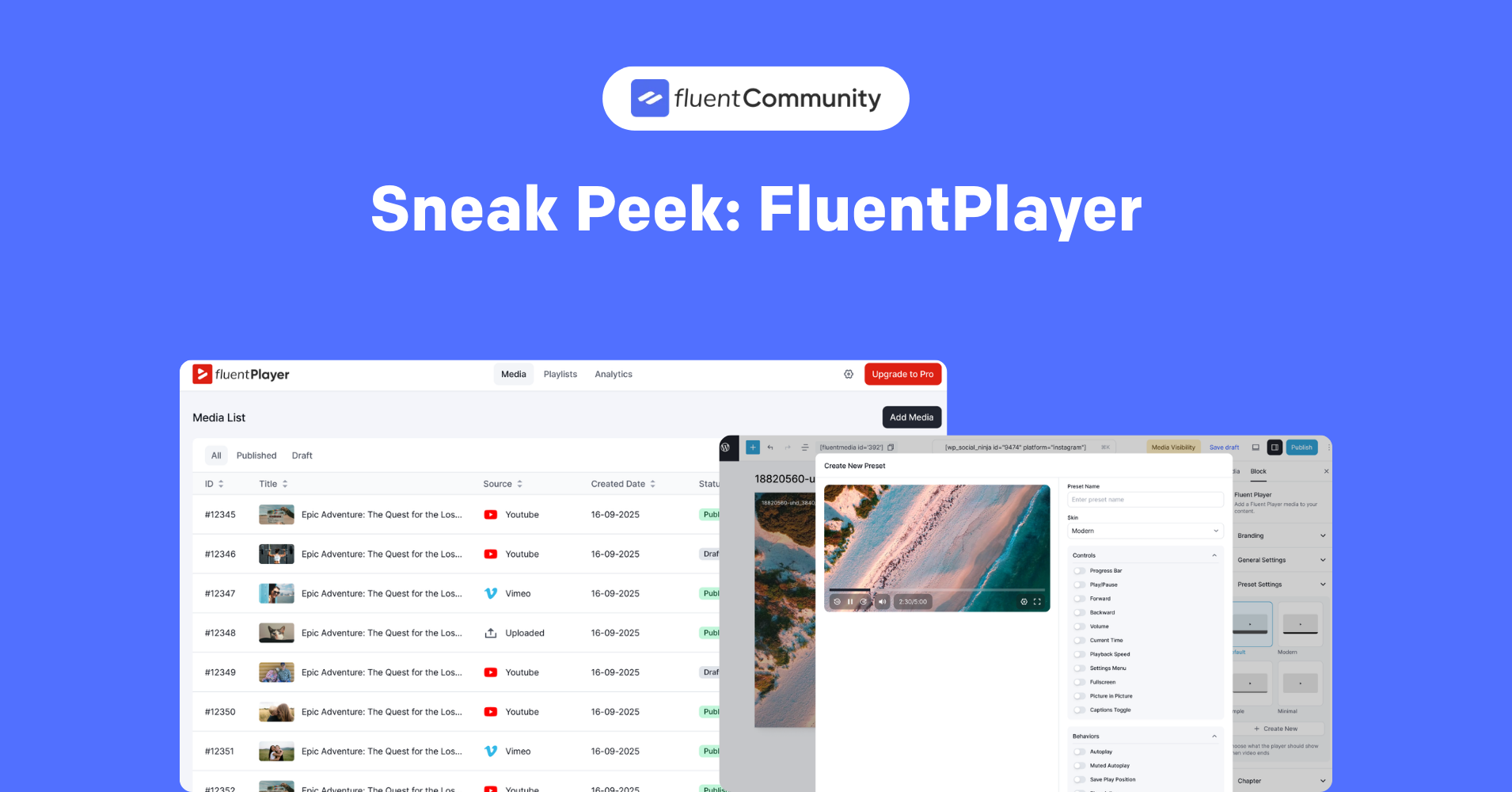 WordPress video player