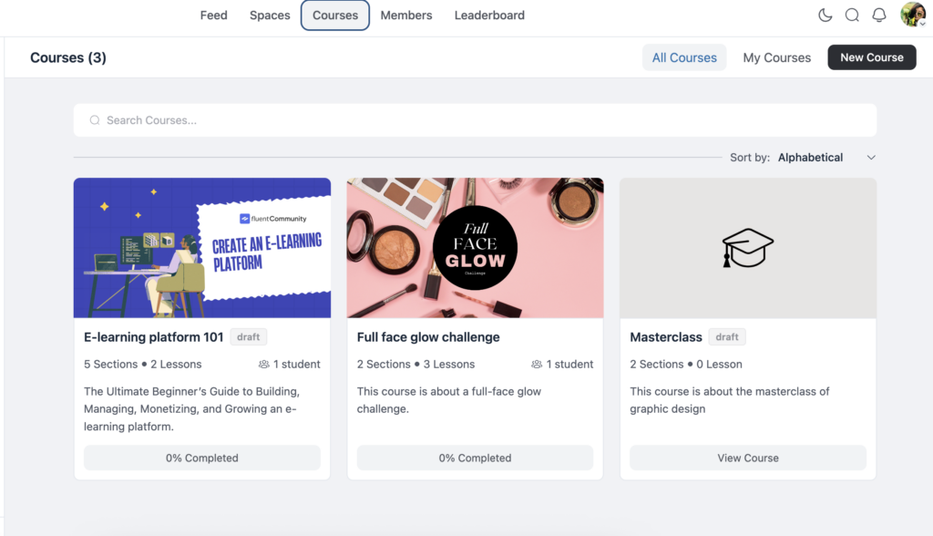 Courses, fluentcommunity