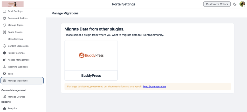 BuddyPress Migration, WordPress