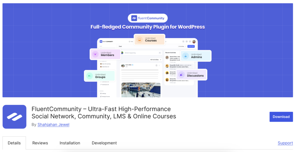 fluentcommunity, wordpress