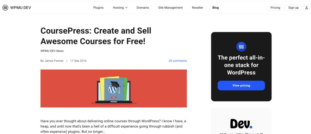 CoursePress, WordPress