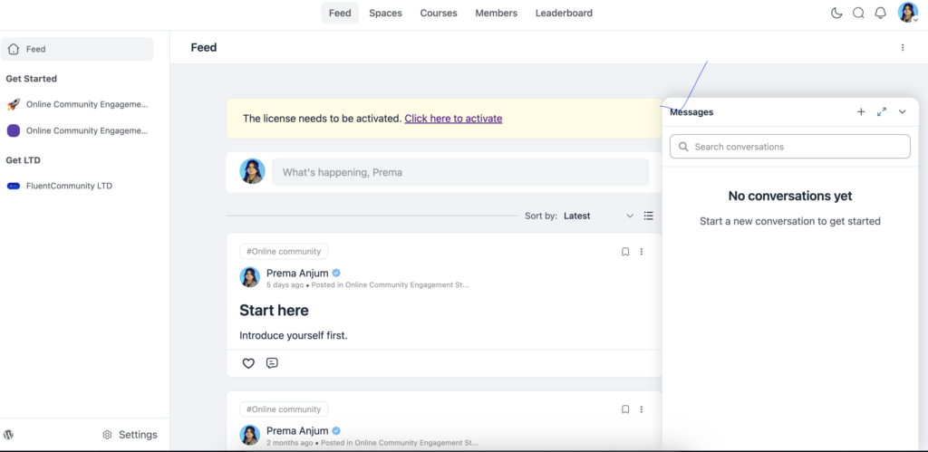 chat widget, fluentcommunity