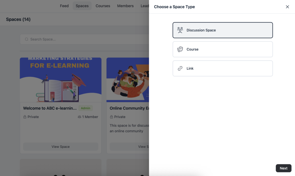 Discussion space, fluentcommunity