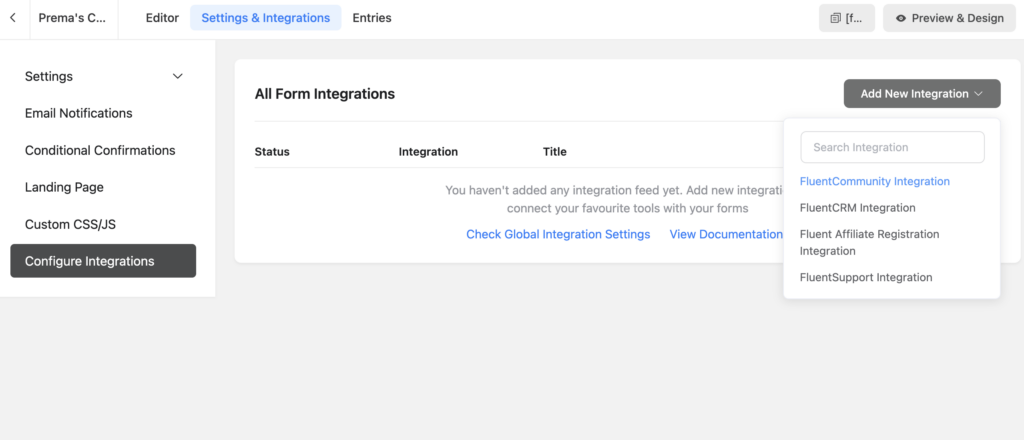 fluentcommunity integration