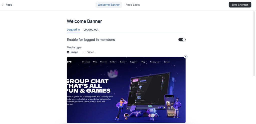 fluentcommunity, welcome banner