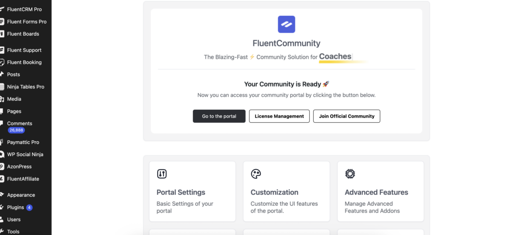 FluentCommunity, WordPress