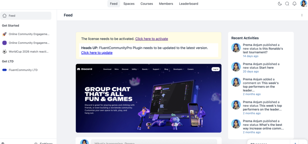 Community dashboard