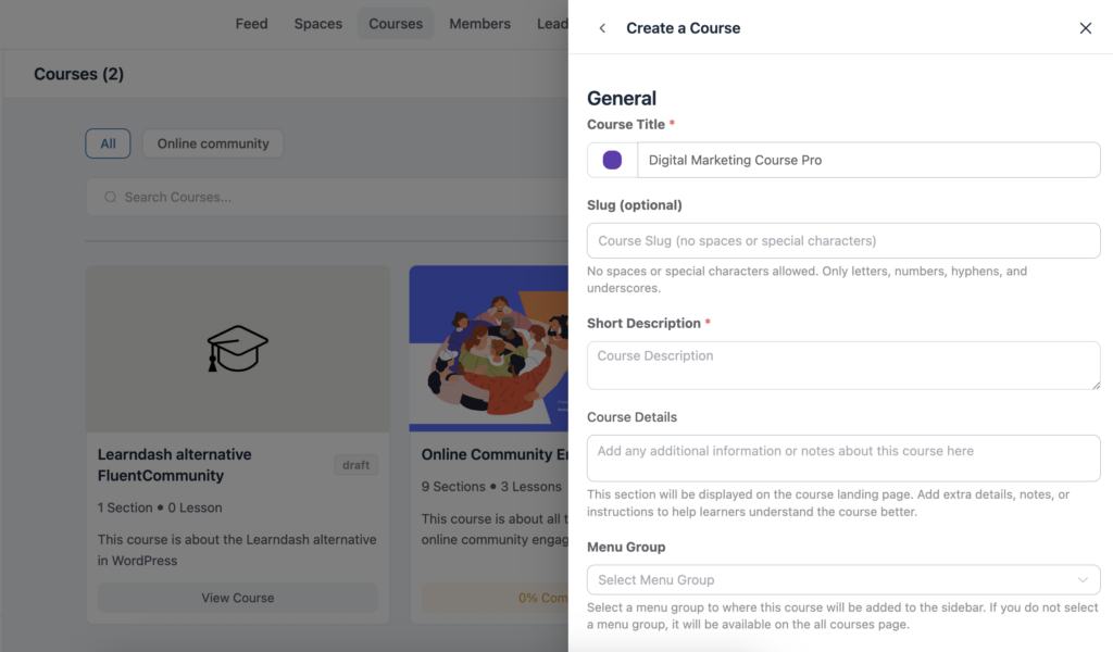 Course, fluentcommunity