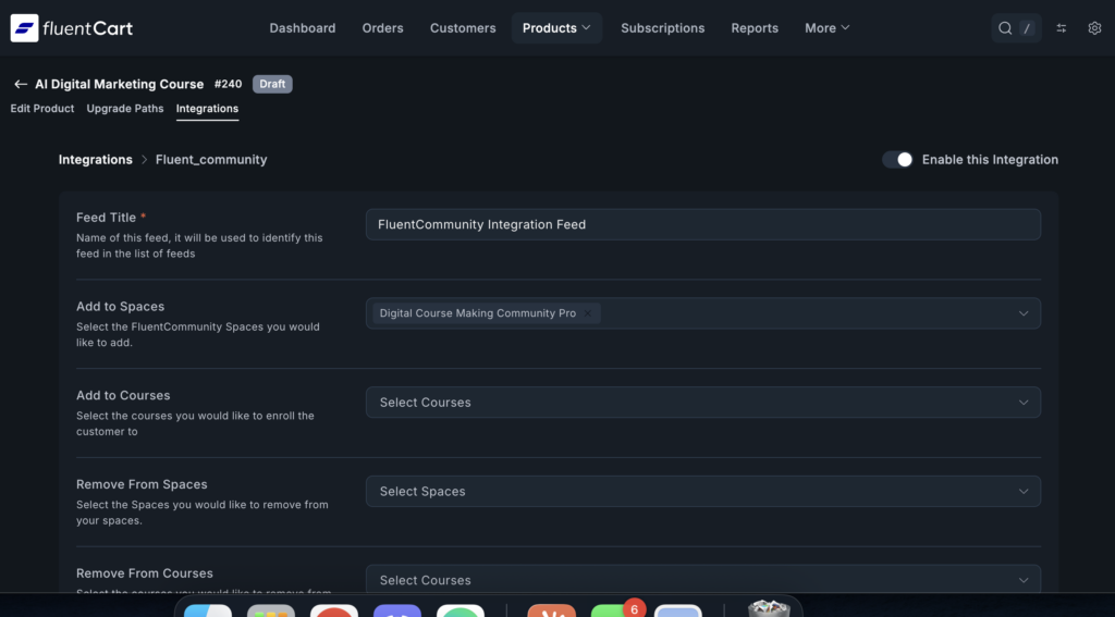 FluentCart integration with FluentCommunity