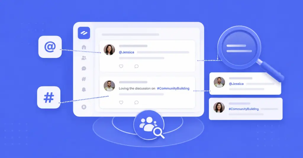 hashtags and mentions, fluentcommunity
