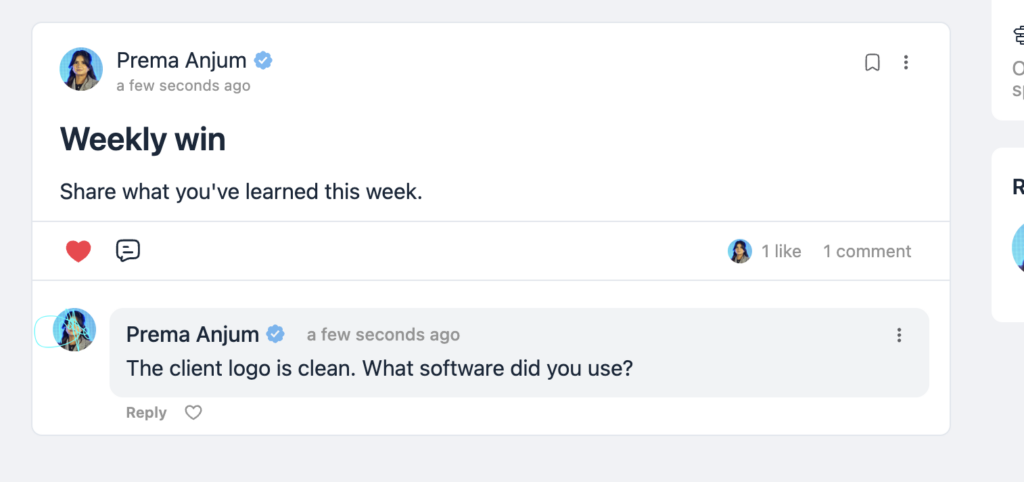 comment and reactions, fluentcommunity