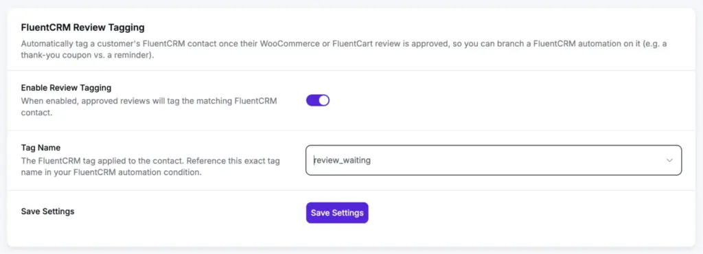 fluentcrm-review-tagging-feature-of-wp-social-ninja.webp