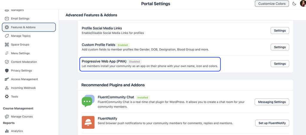 progresive web app (PWA)