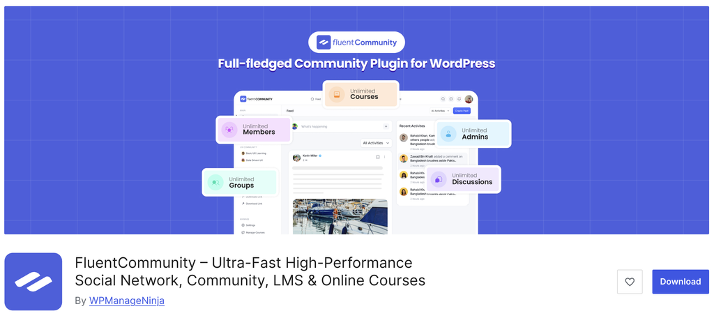 fluentcommunity, wordpress